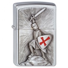ZIPPO BRUSHED CHROME CRUSADE VICTORY LIGHTER